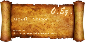 Oszkó Szidor névjegykártya